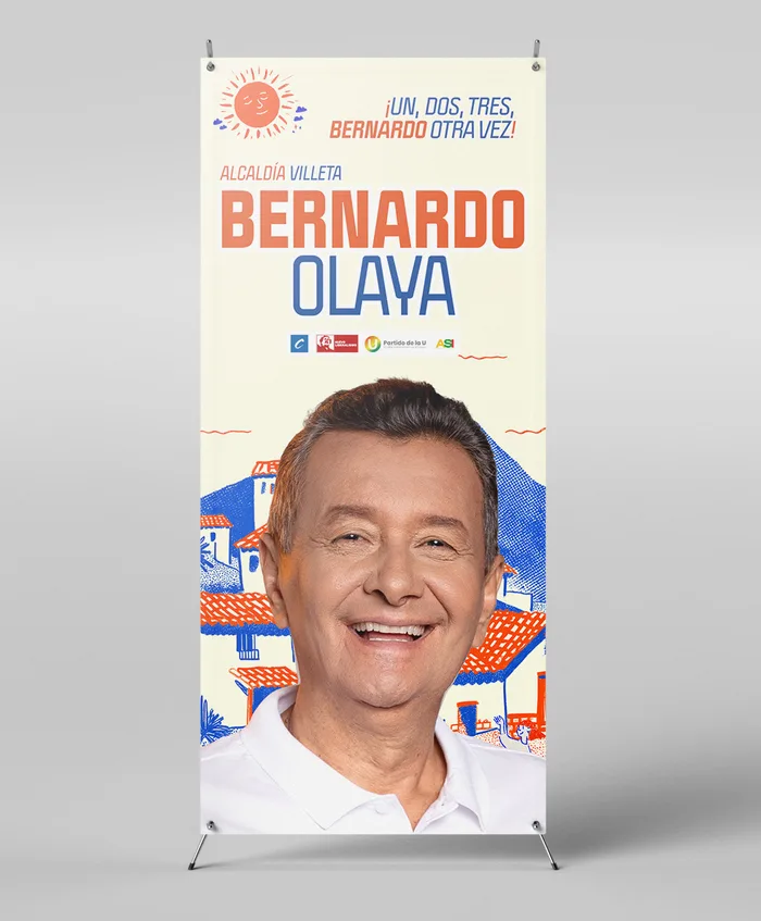 Pendón araña de la campaña Bernardo Olaya