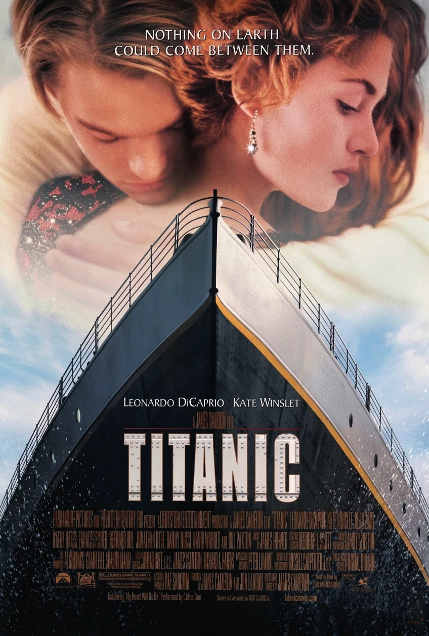 Póster original de Titanic: nothing on Earth could come between them